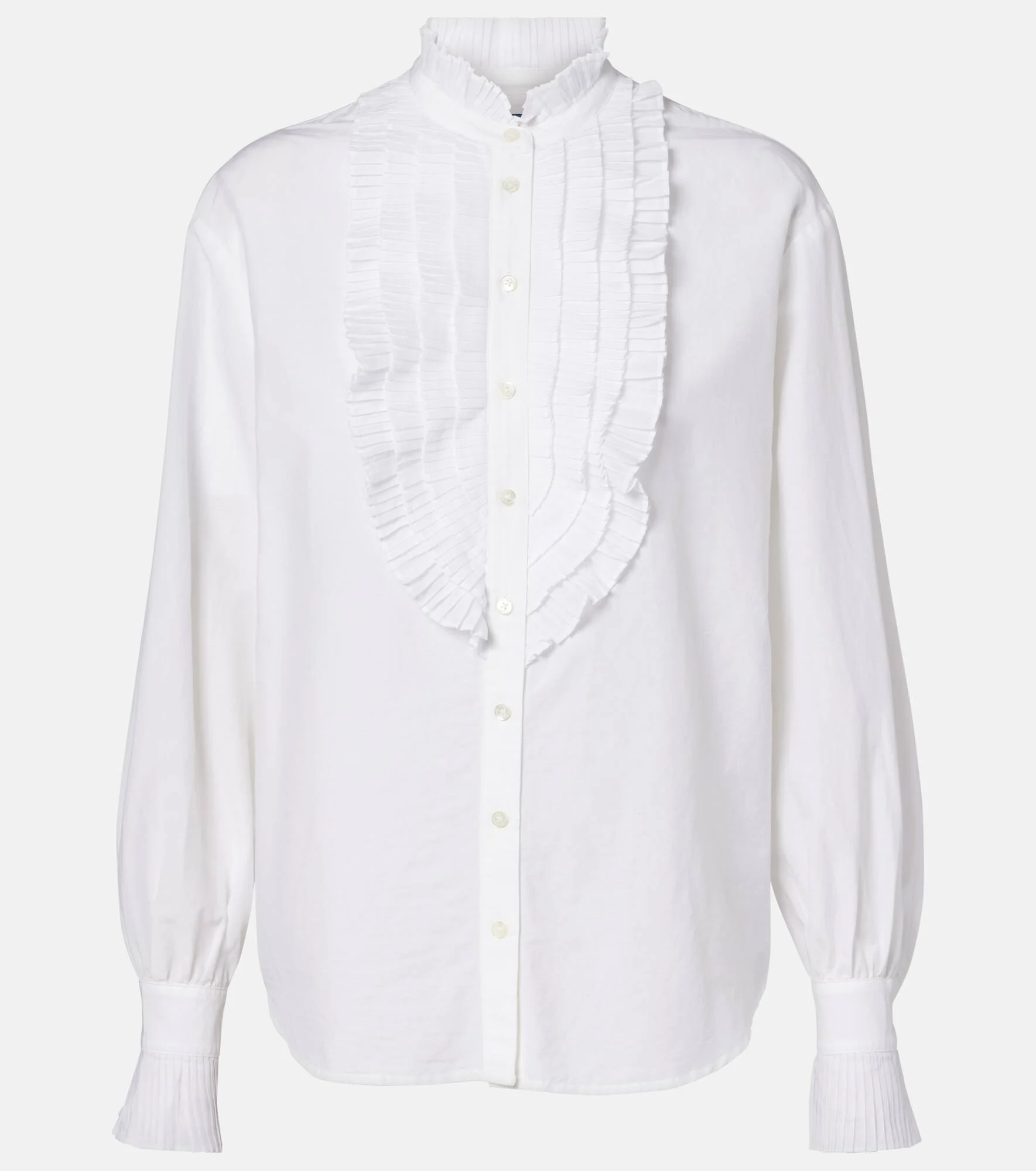 Ruffled cotton and silk blouse - 1