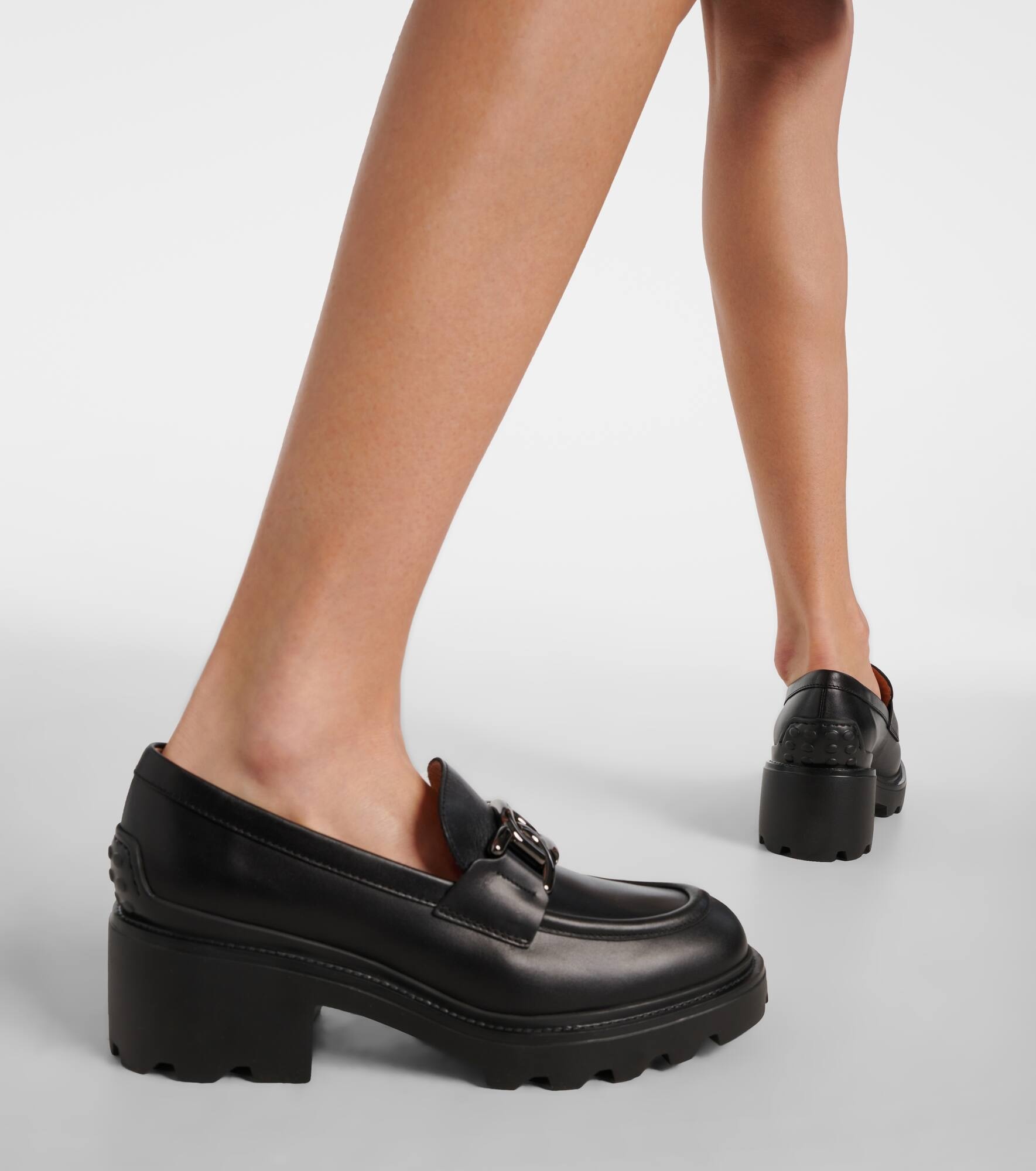 Leather loafer pumps - 7