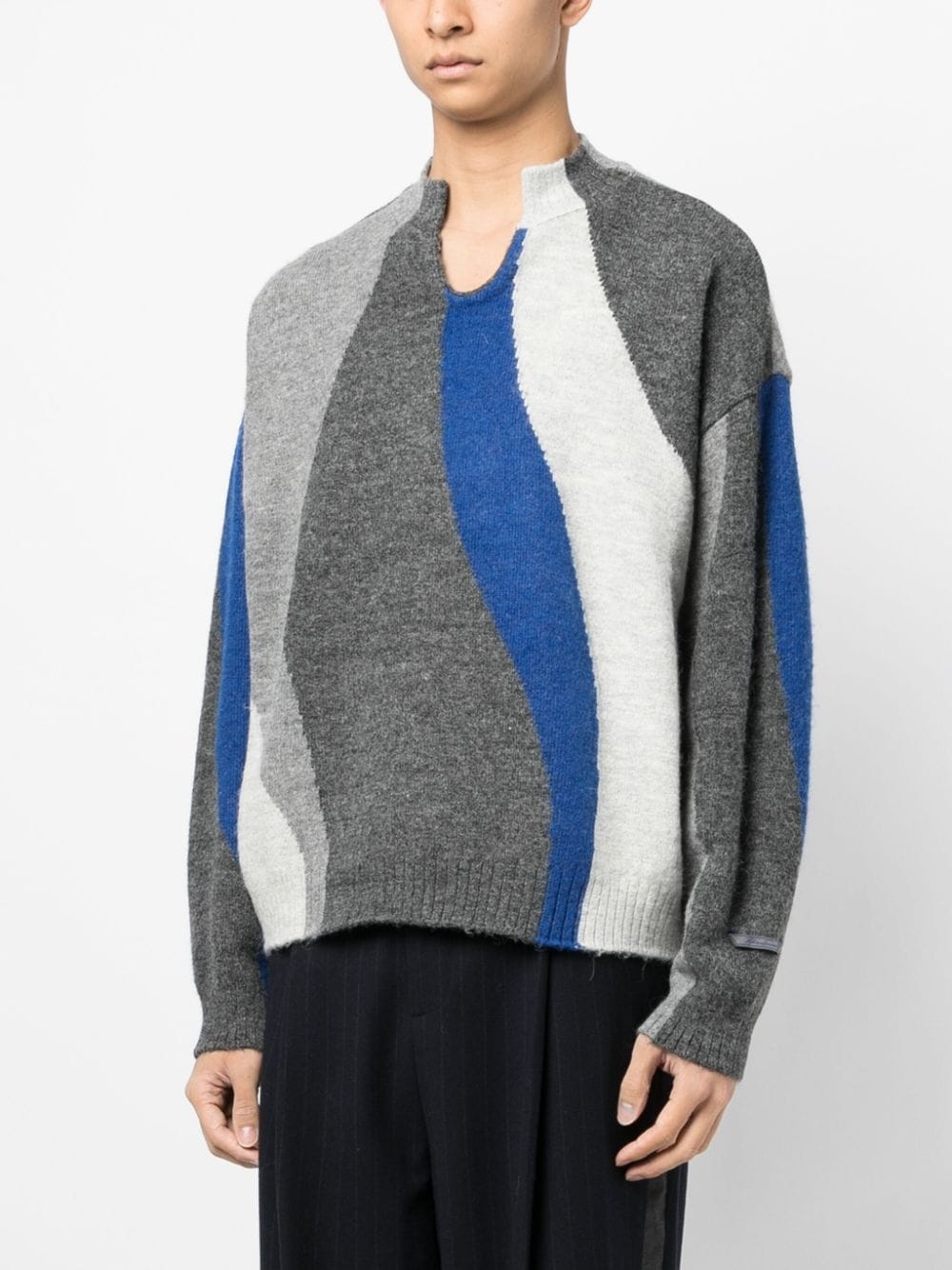 brushed-effect drop shoulder jumper - 3