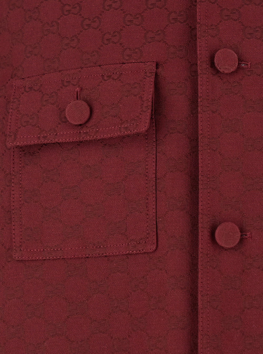Gucci Men Bordeaux Jacket With All-Over Gg Motif In Cotton Blend Man - 3