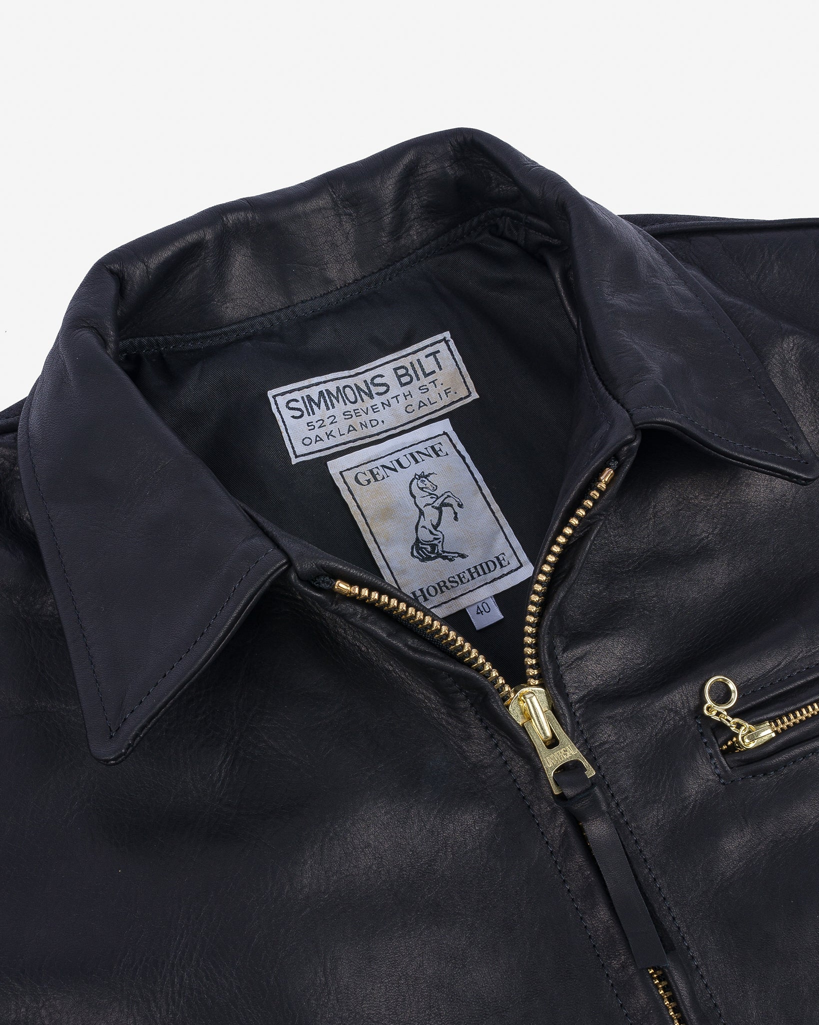 IHSB-SAV-BLK Iron Heart x Simmons Bilt Horsehide Savannah Jacket - Black - 9