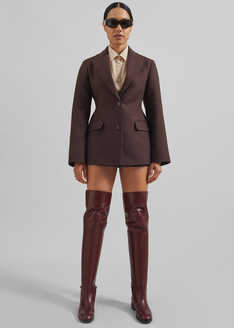 Colette Hourglass Blazer - Dark Brown 3