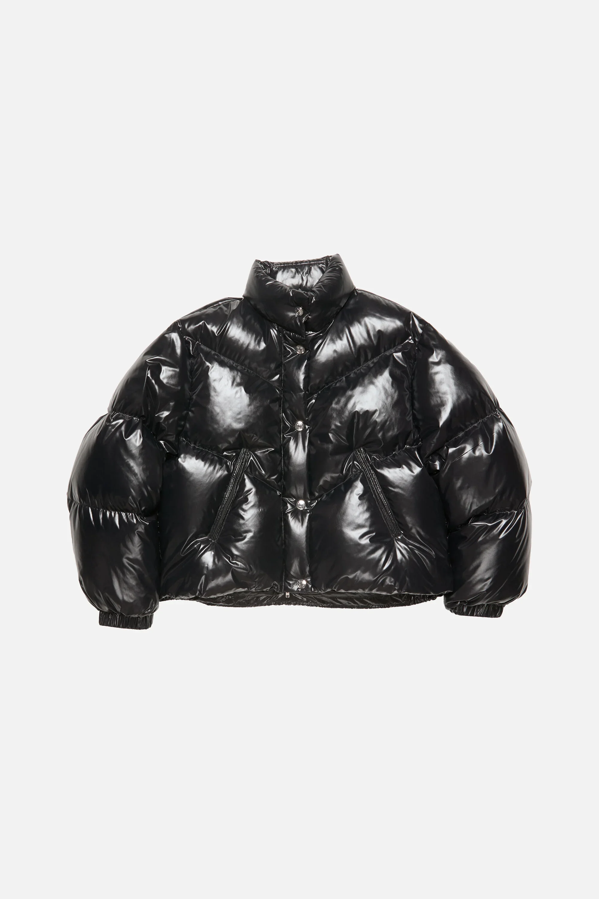 Quilted Down Jacket - Black - 1