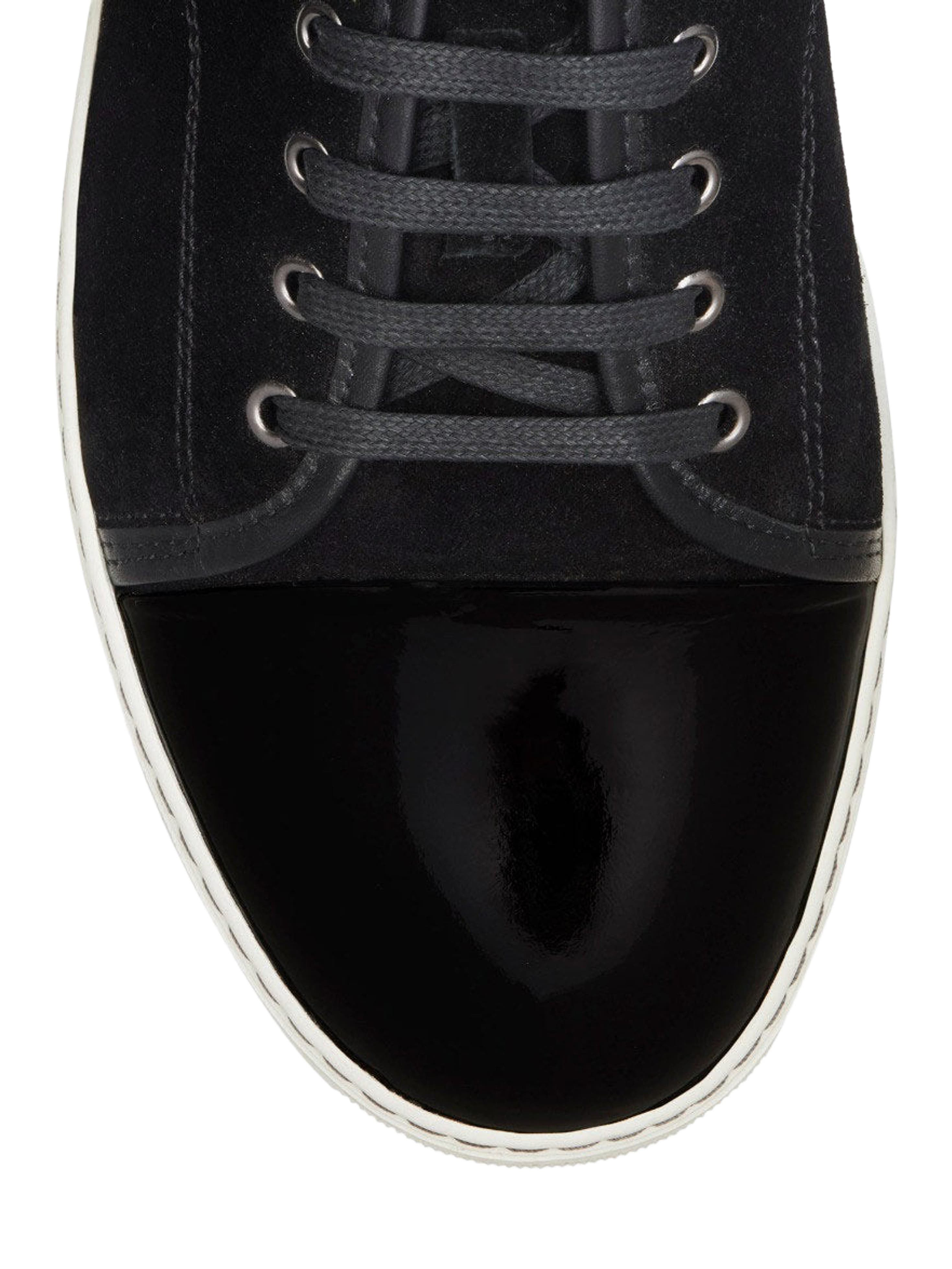 Lanvin Dbb1 Suede And Patent Leather Sneakers in Black at Nordstrom - 4
