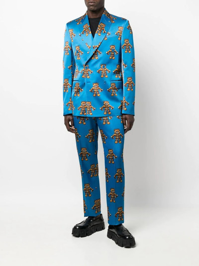 Moschino teddy bear-motif peak-lapels single-breasted suit outlook