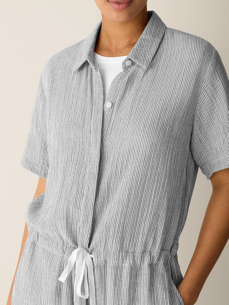 Striped Organic Cotton Gauze Jumpsuit 5