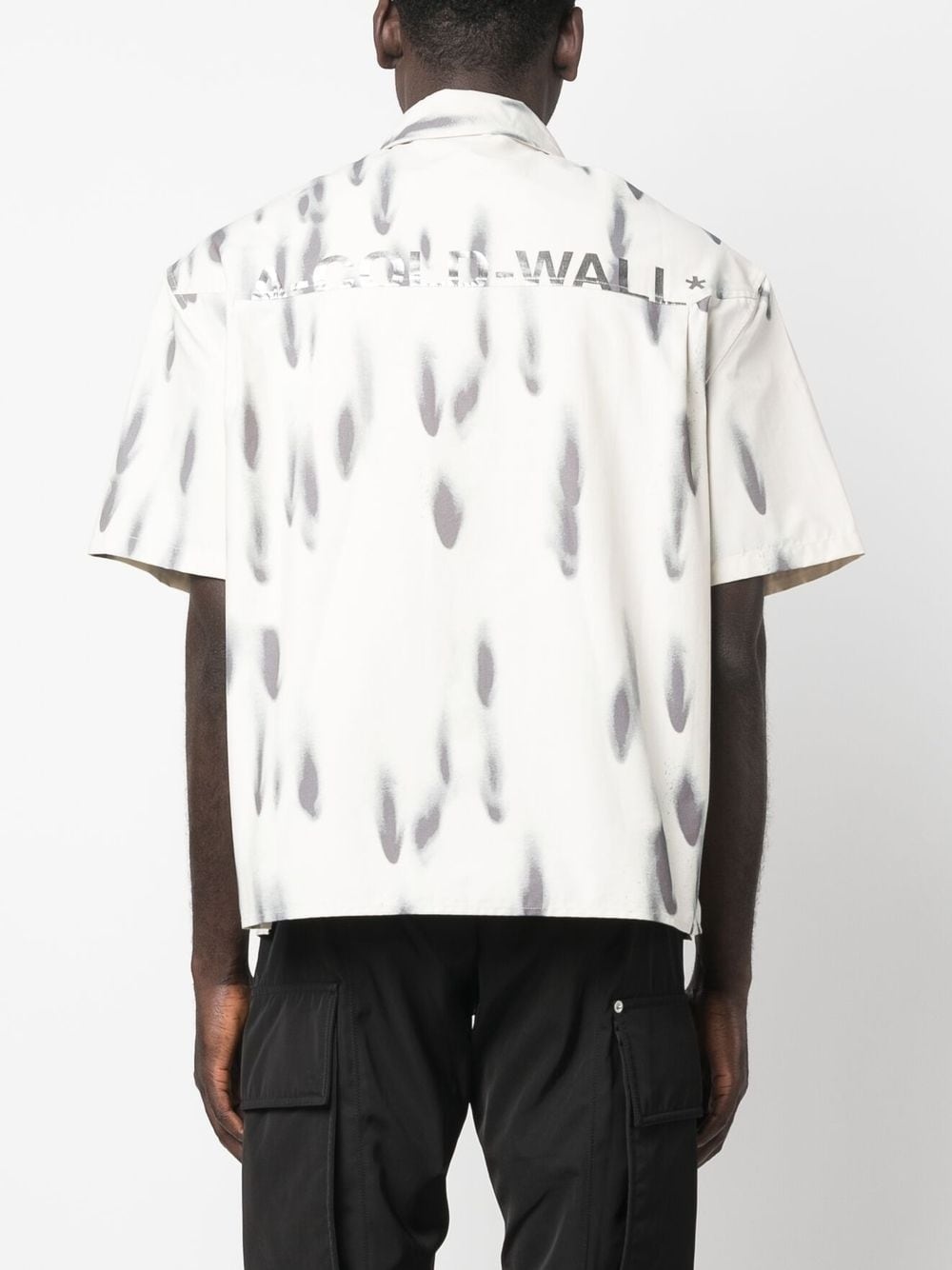 Blur-print zipped short-sleeve shirt - 4