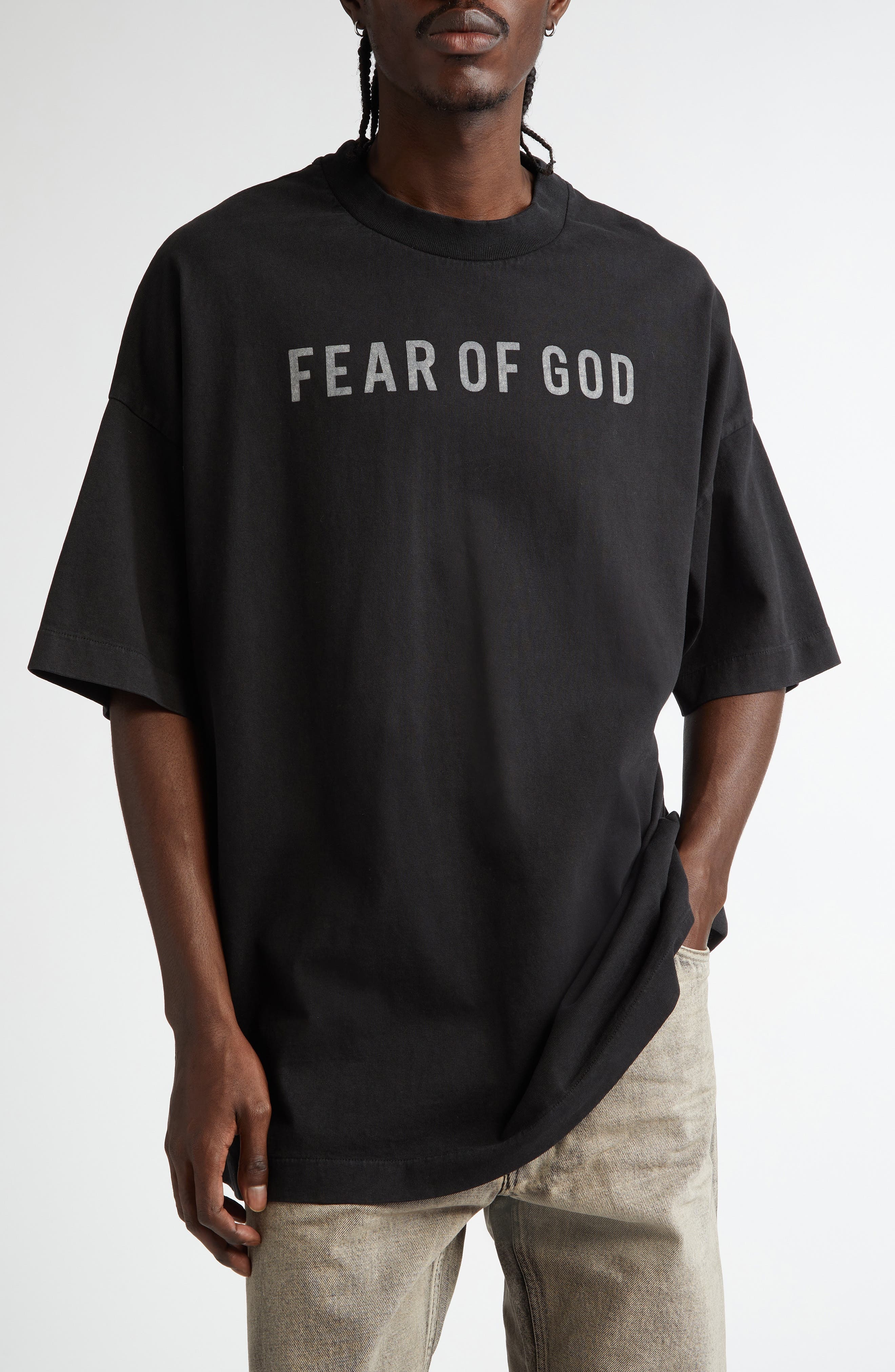 Fear of God Oversize Logo Graphic T-Shirt in Black at Nordstrom - 1