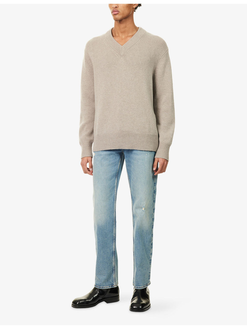 EMPORIO ARMANI Distressed Straight-Leg Denim Jeans outlook