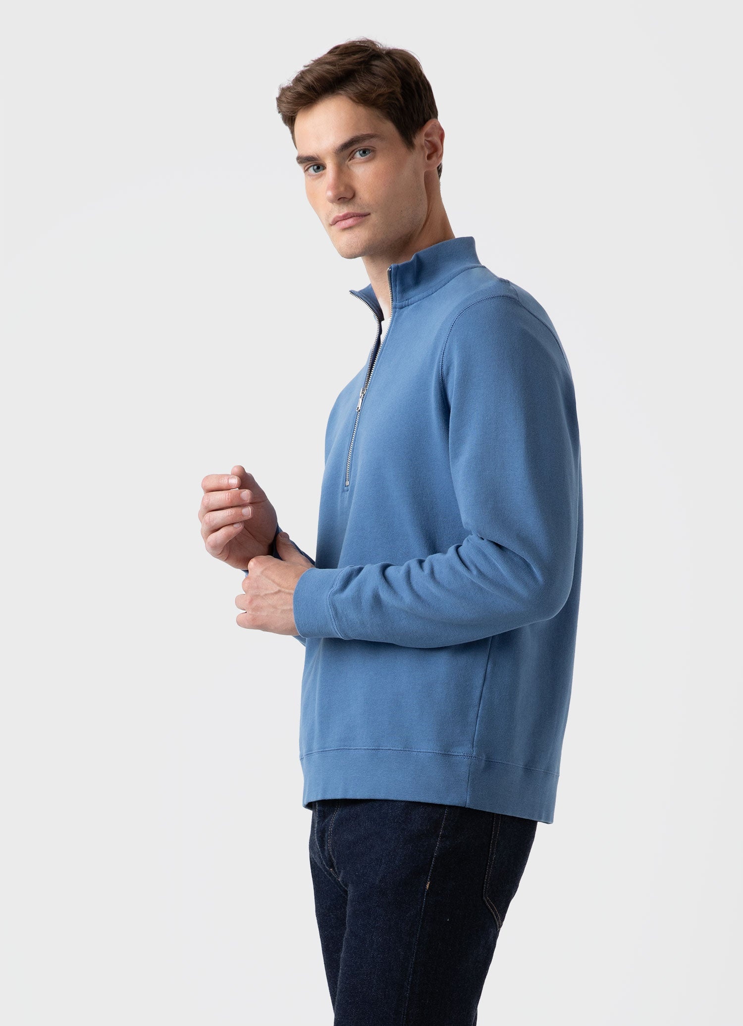 Half Zip Loopback Sweatshirt - 2