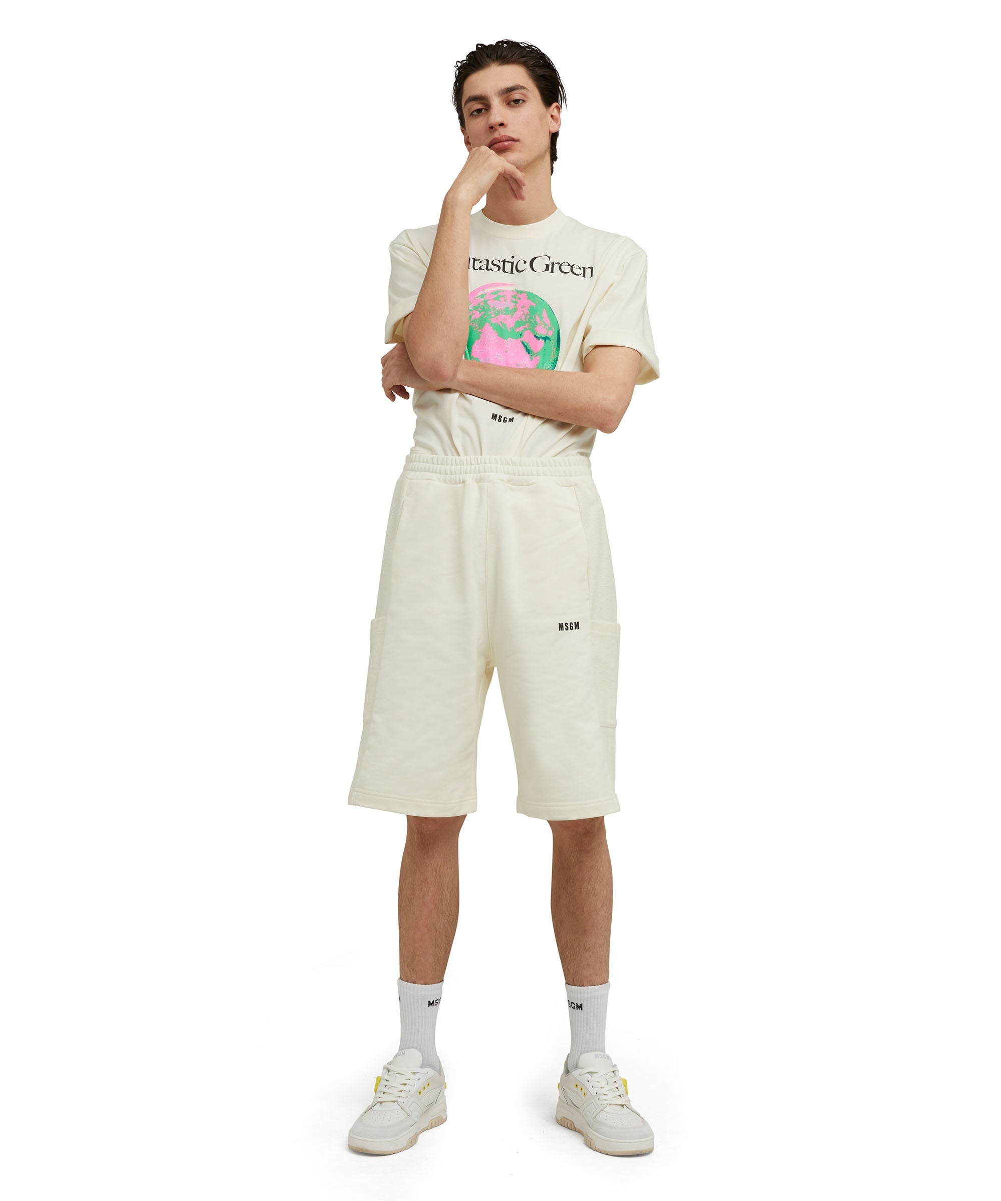 Organic cotton crewneck t-shirt from the MSGM Fantastic Green Capsule - 2