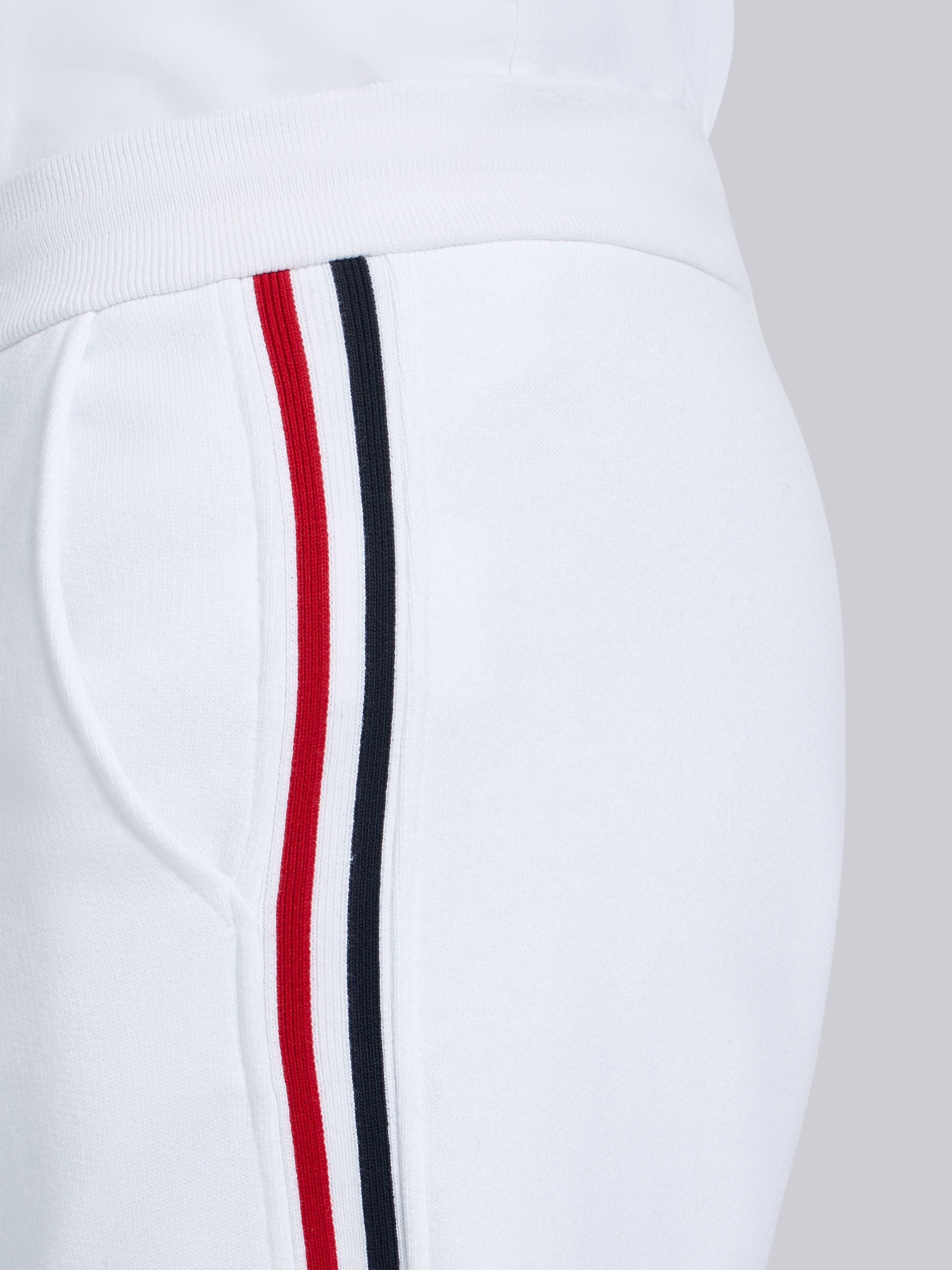 White Classic Cotton Loopback Jersey Stripe Track Trouser - 5