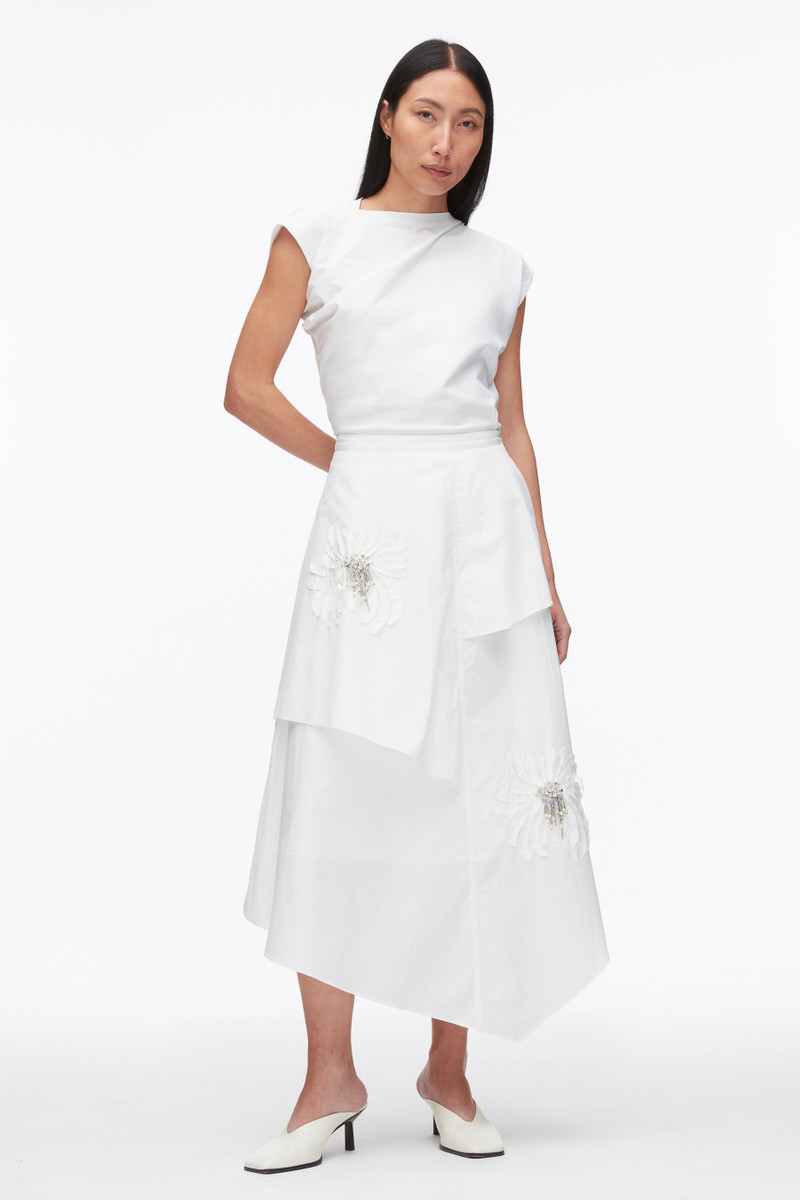 Layered Skirt with Floral Appliqué 1