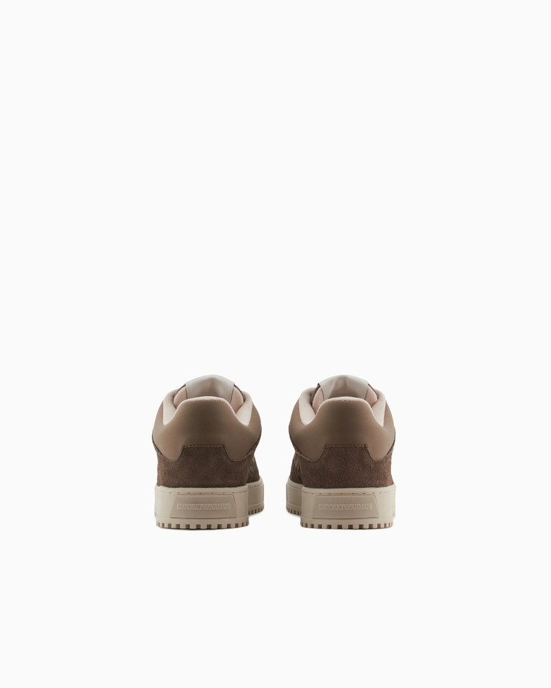 EMPORIO ARMANI SNEAKERS IN SUEDE AND JACQUARD WITH LOGO LETTERING outlook