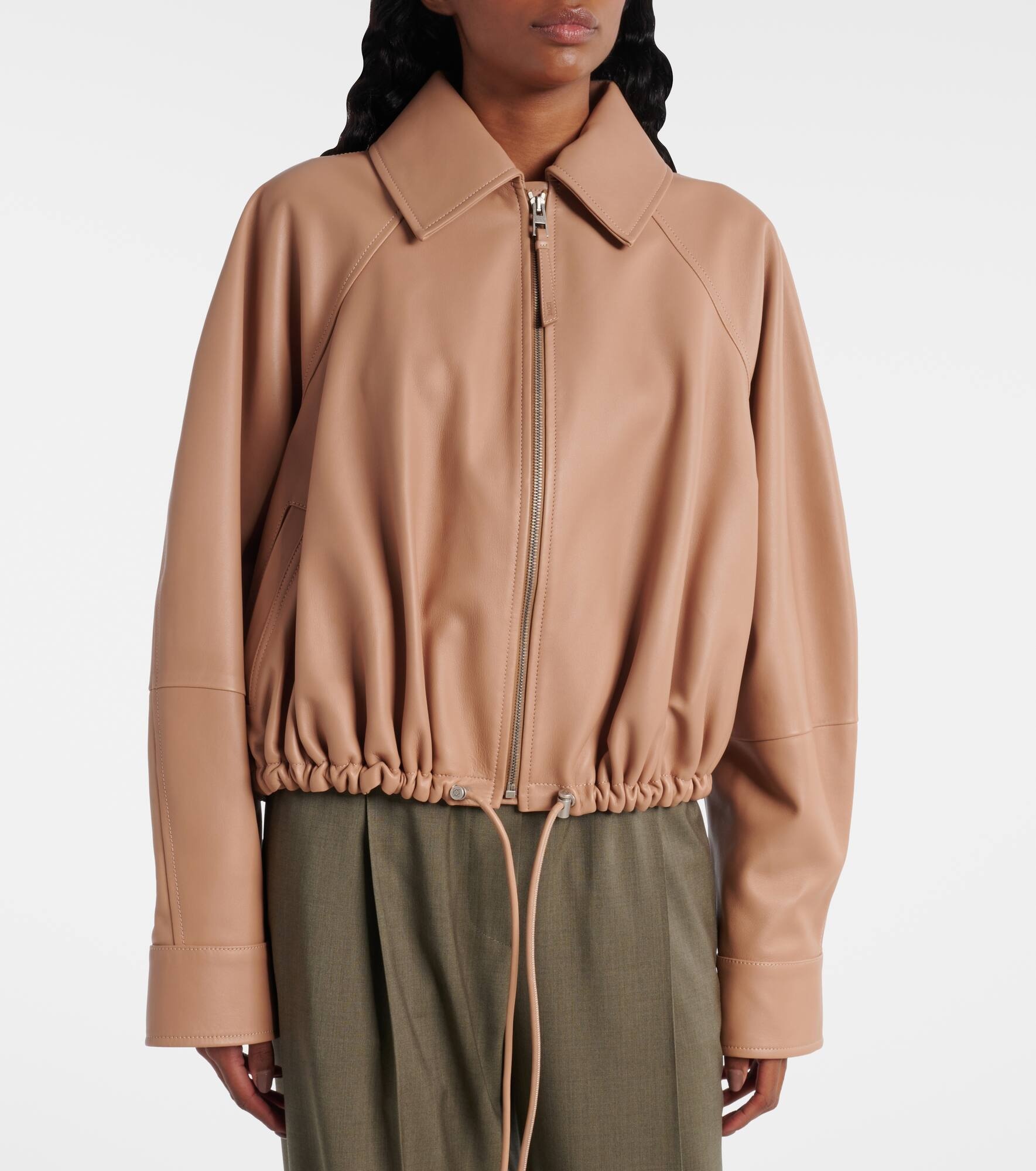 Leather bomber jacket - 7