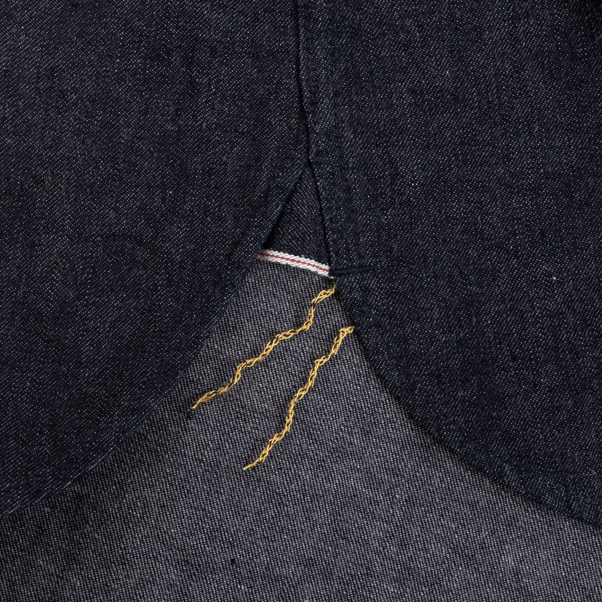 IHSH-351-IND 10oz Selvedge Denim Work Shirt - Indigo - 14