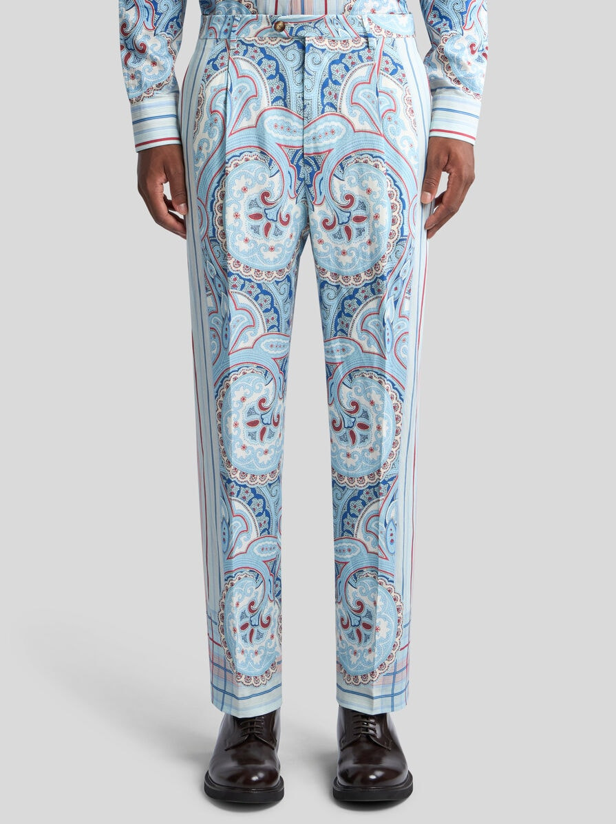 PRINTED LINEN-BLEND TROUSERS - 2