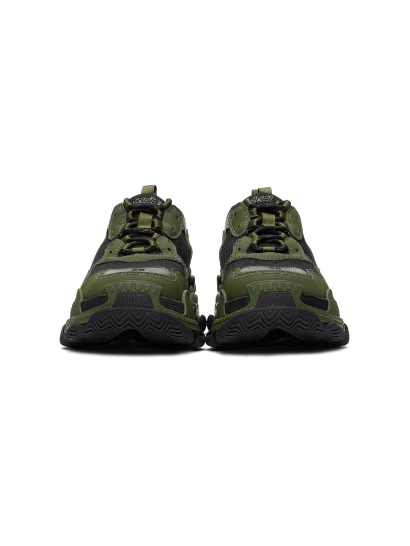 BALENCIAGA Black & Khaki Triple S Sneakers outlook