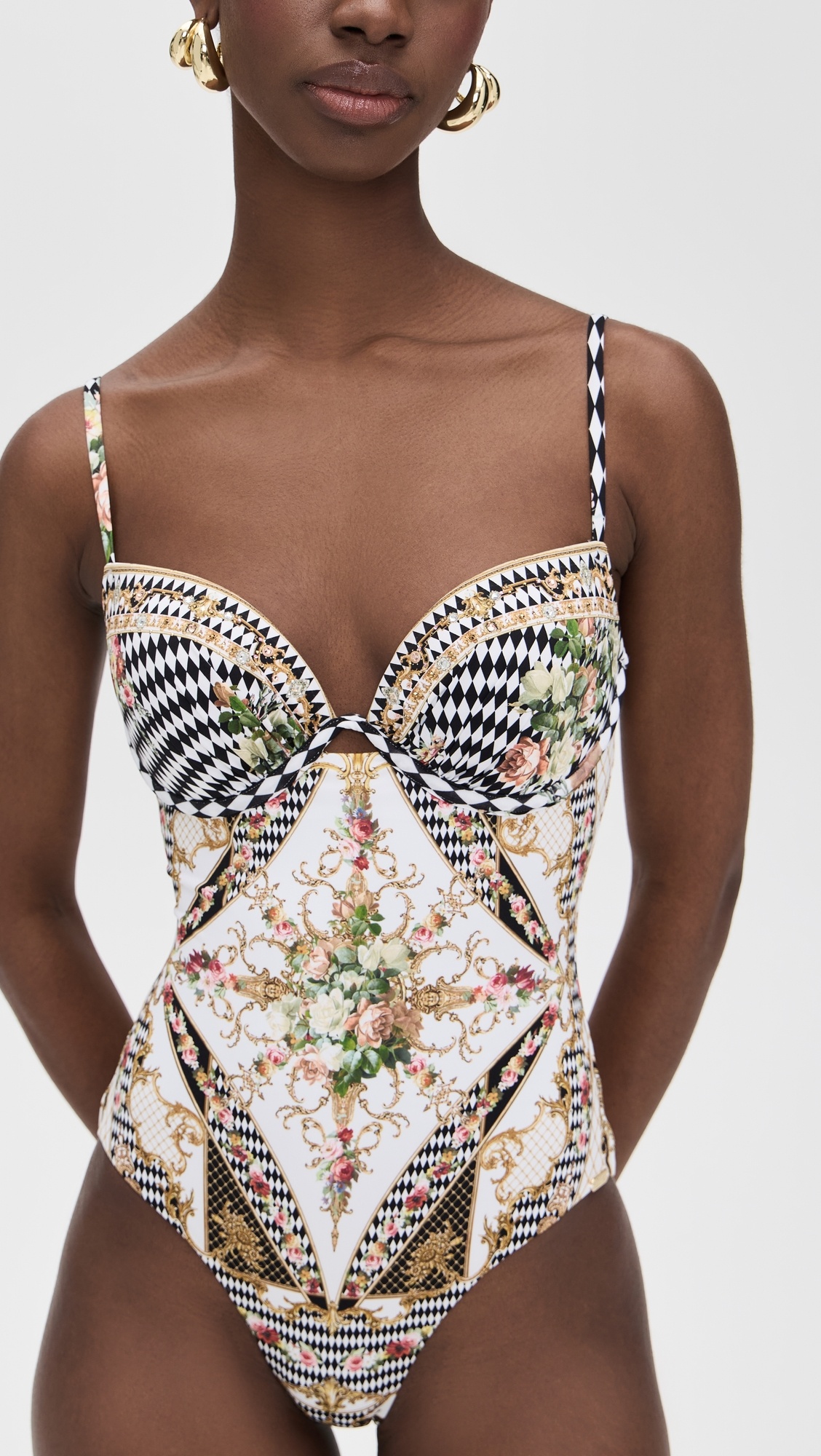 Continuous Wire Moulded Bra One Piece Swimsuit - 4
