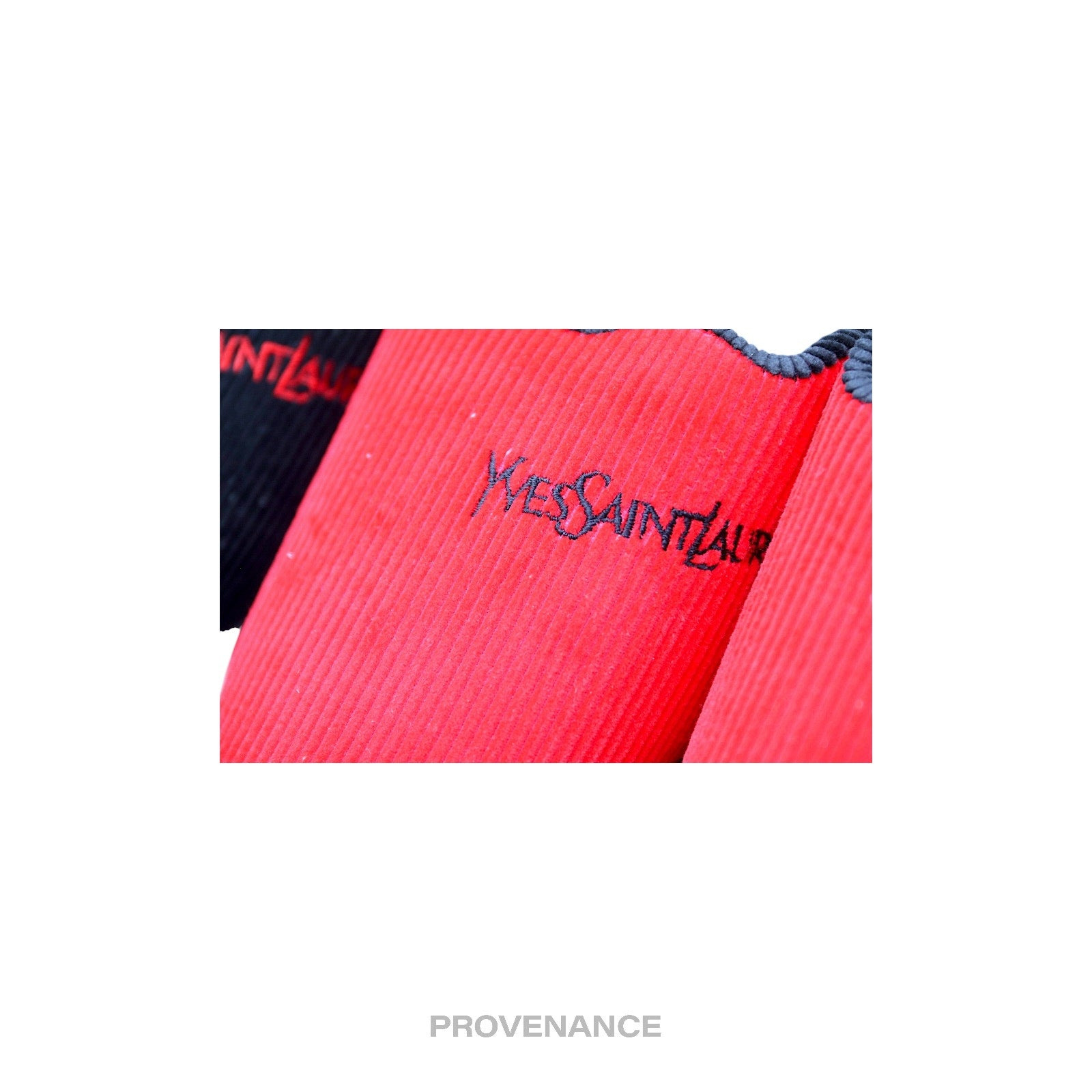 Yves Saint Laurent YSL Logo 2 Slipper Box Set - Black Red - 4