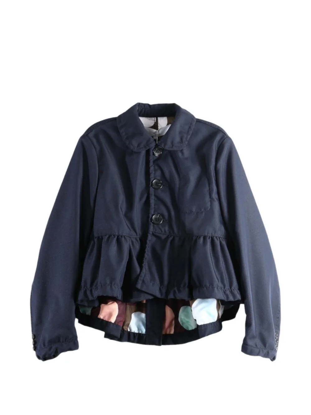 ruffled button-up jacket - 1