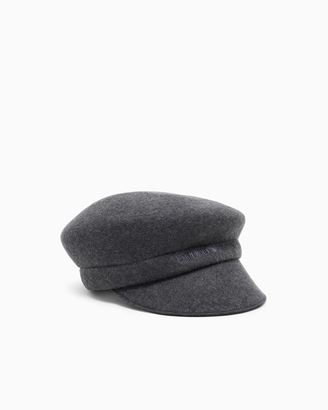 WOOL BERET WITH VISOR AND LOGO EMBROIDERY - 1