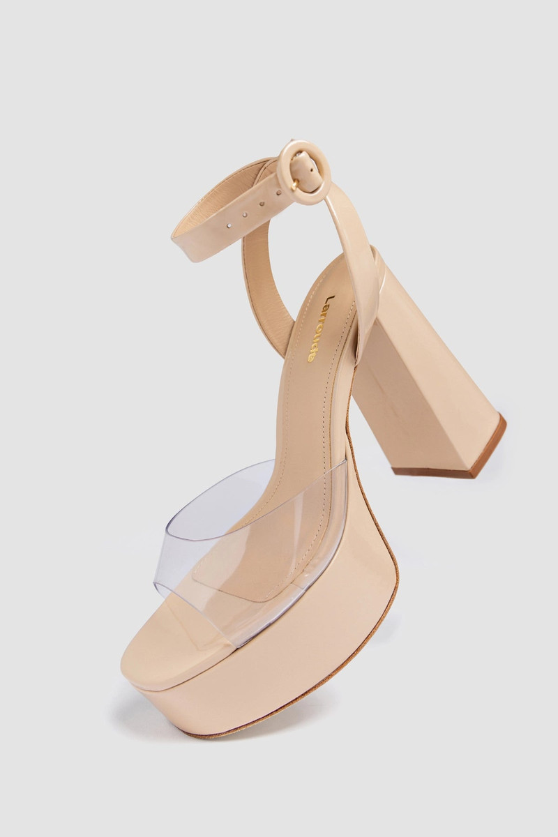 Dolly Clear Sandal Sand Patent Leather 5