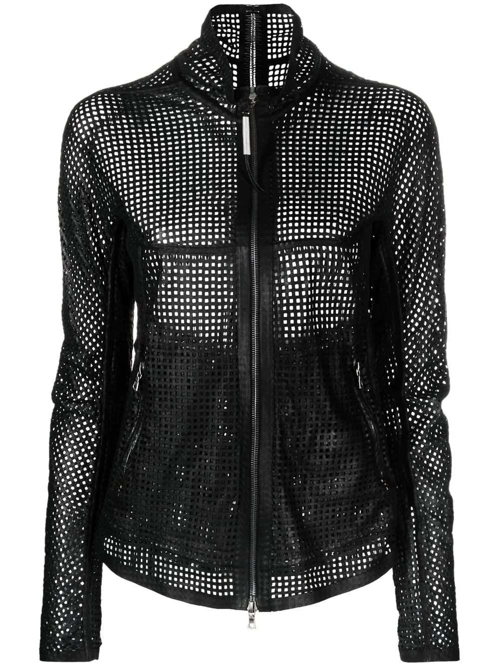 sheer mesh zip-up jacket - 1