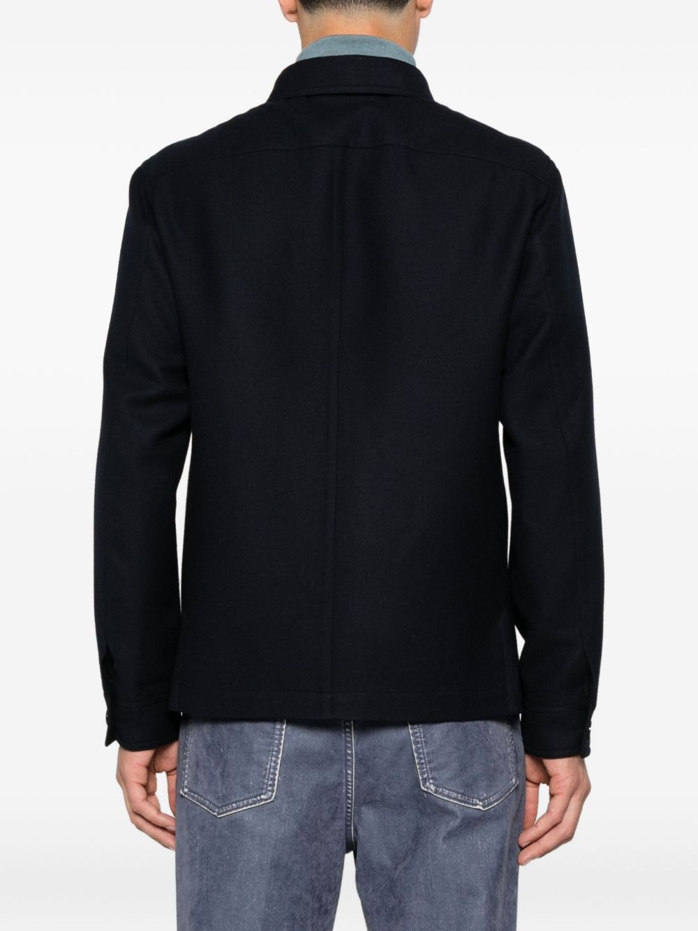 button-down flap-pocket shirt jacket - 4