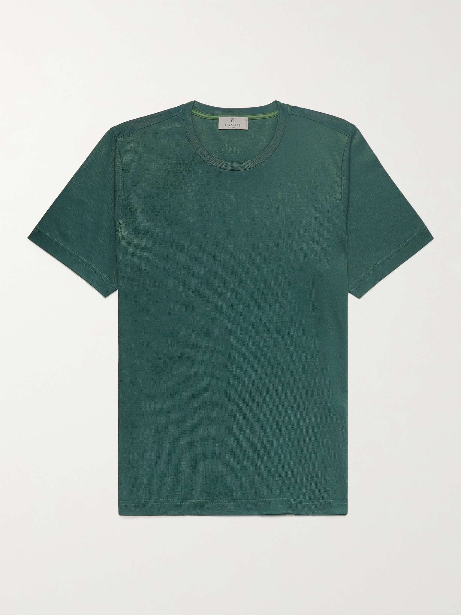 Slim-Fit Mercerised Cotton-Piqué T-Shirt - 1