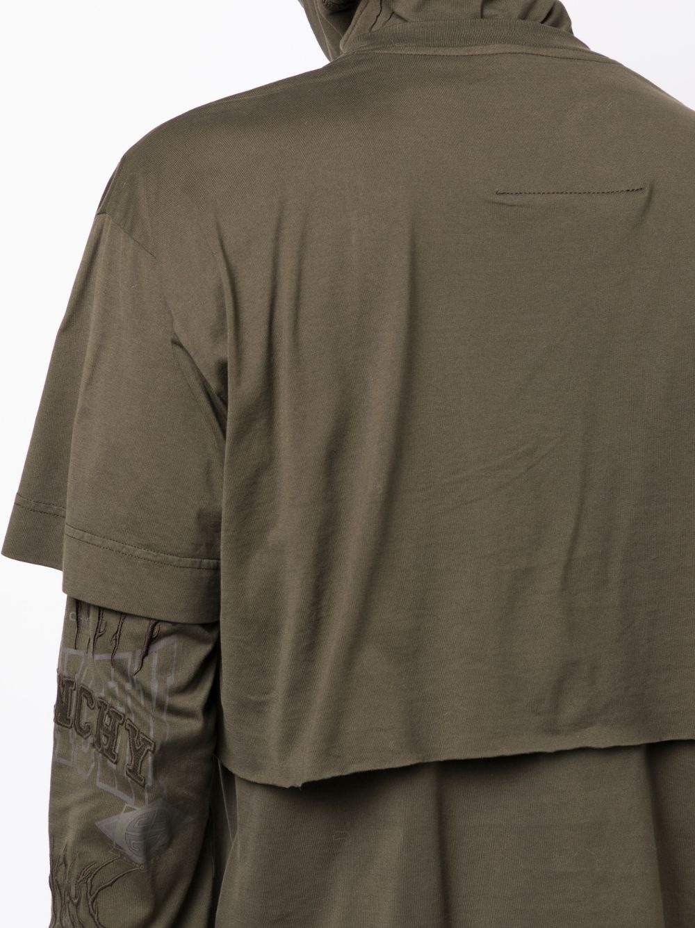 LOGO-EMBROIDERED LAYERED COTTON HOODIE - 5