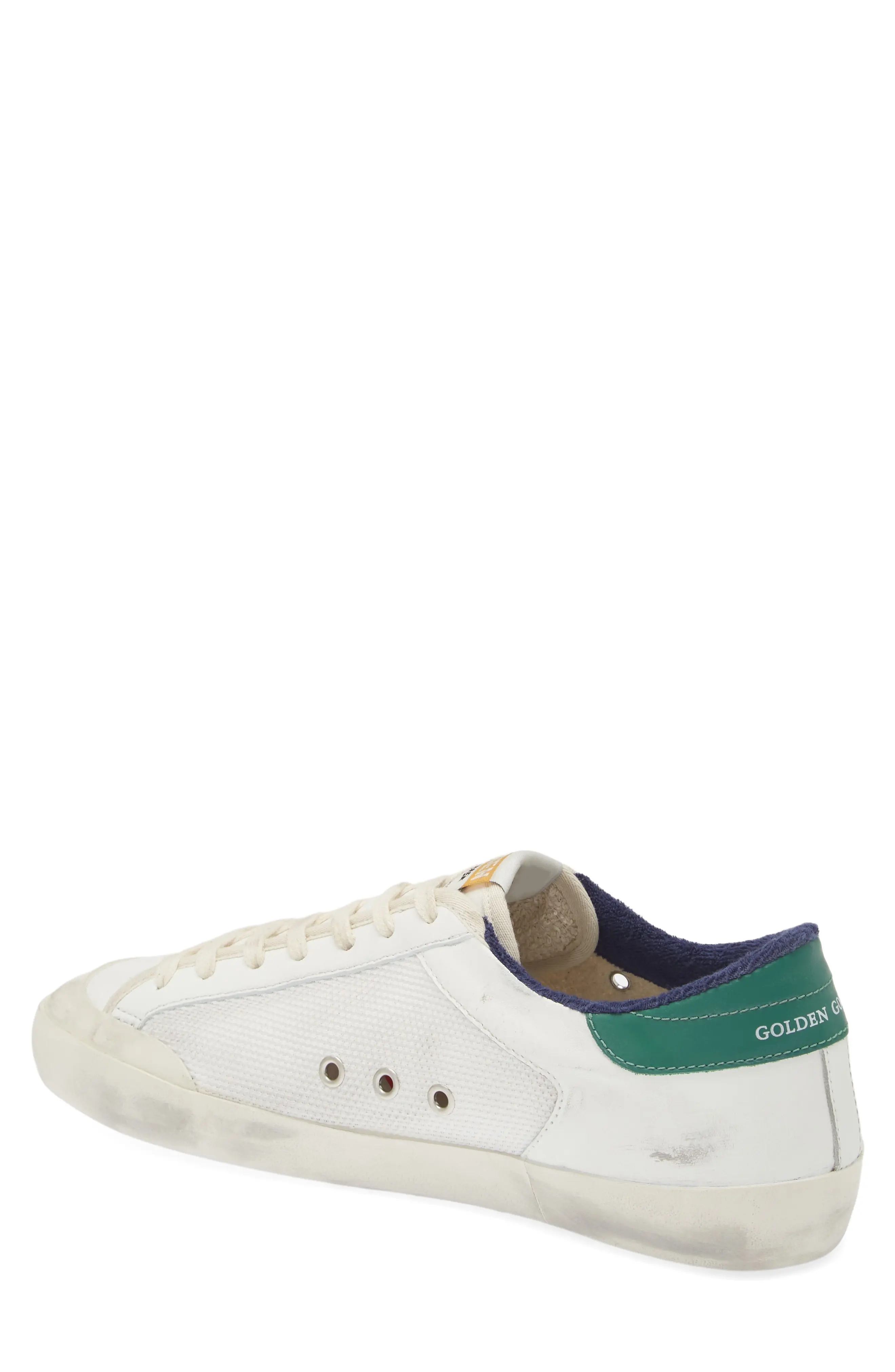 Super-Star Low Top Sneaker in White/Grey/Green - 2