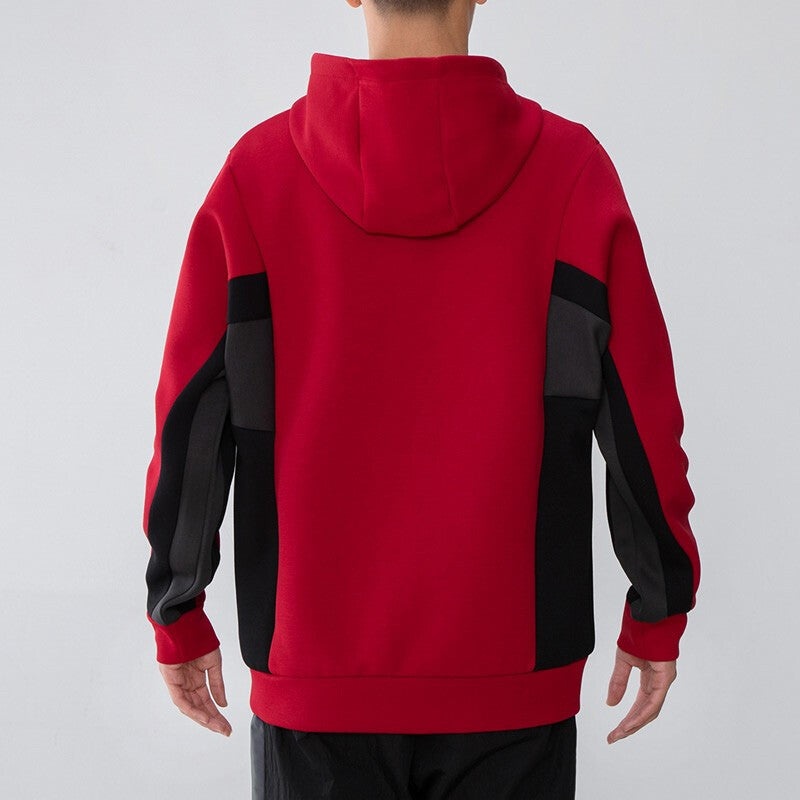 adidas St Kn Spcr Jkt Contrasting Colors Pocket Knit Sports hooded Logo Jacket Red H39240 - 4