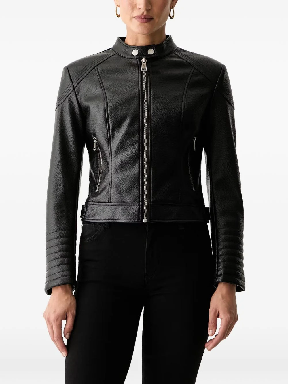 textured-finish panelled jacket - 1