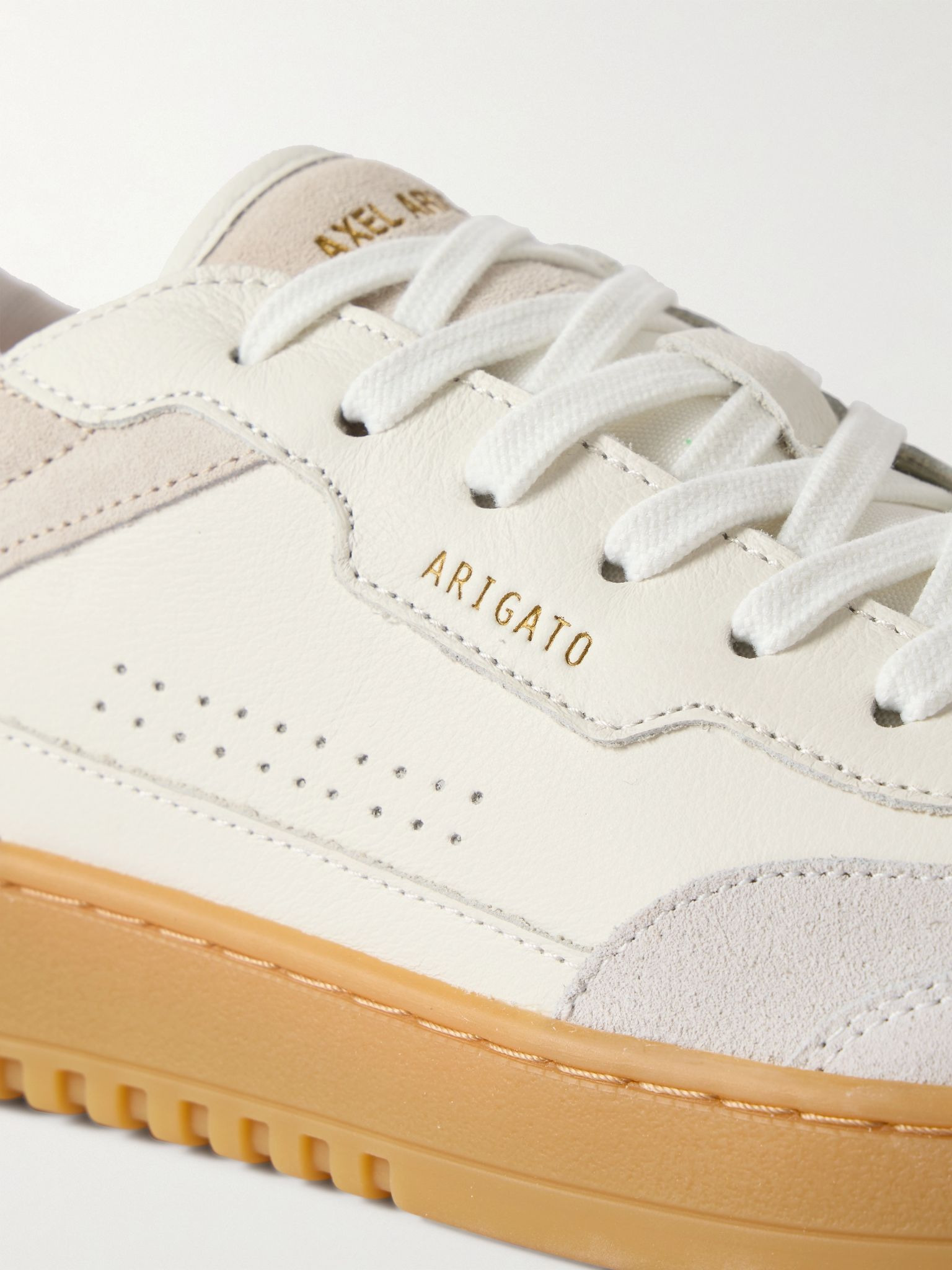 Dice T-Toe Suede-Trimmed Leather Sneakers White - 5