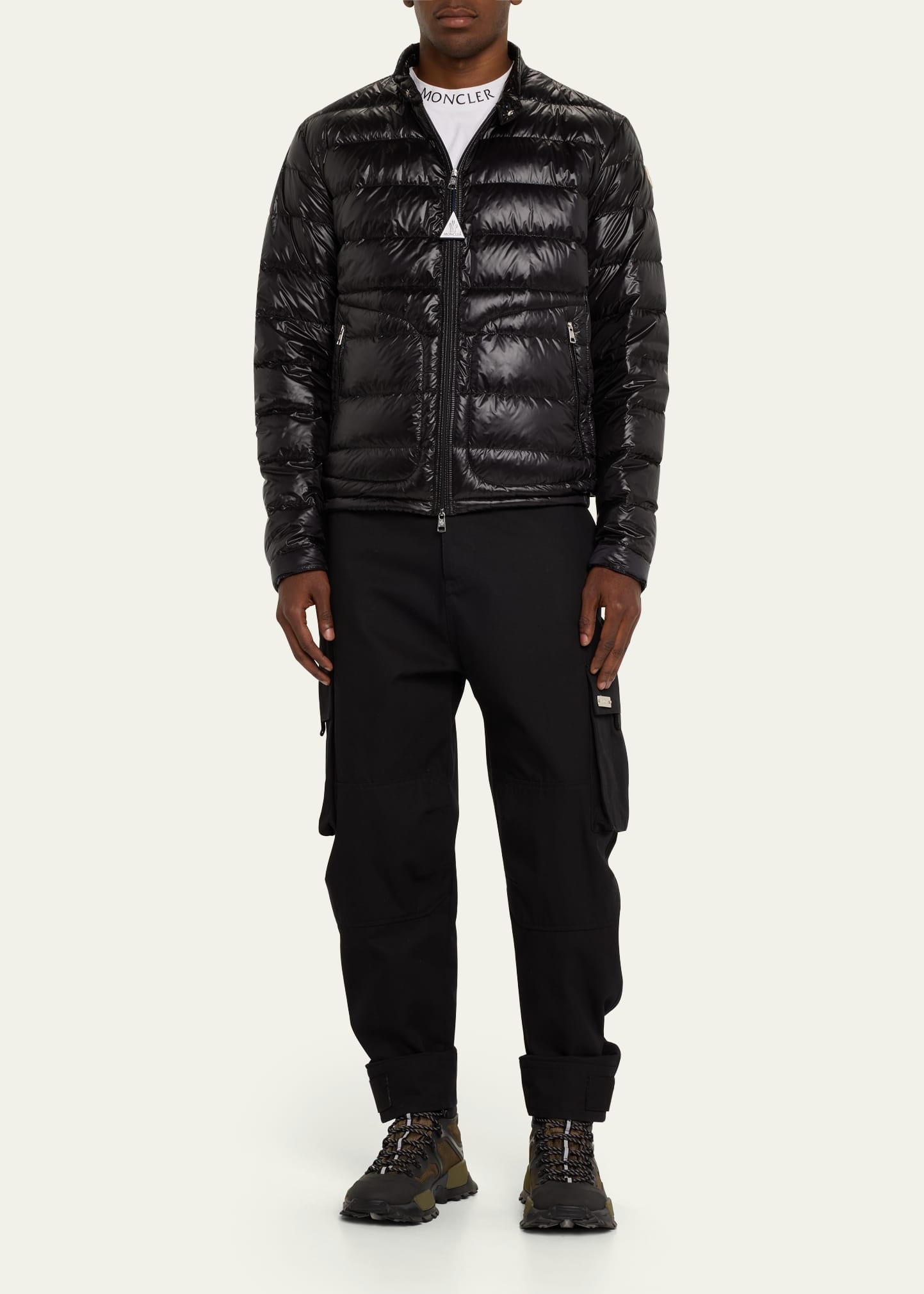 Men's Acorus Nylon Puffer Moto Jacket - 2