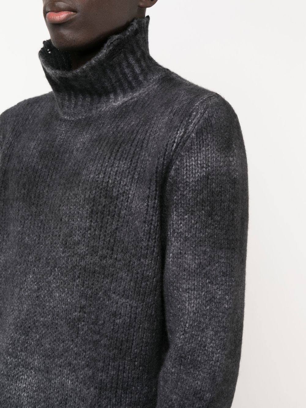 distressed-effect rollneck jumper - 5