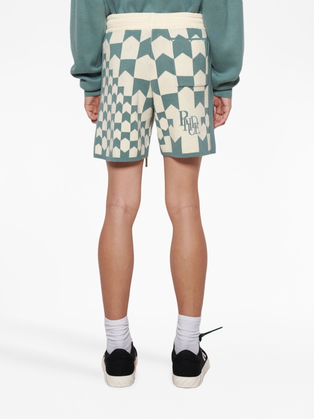 Racing monogram-knit shorts - 5