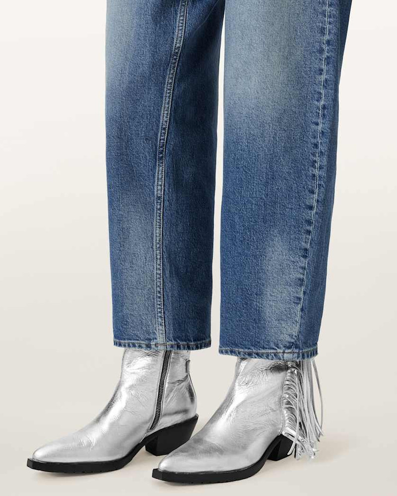 ALLSAINTS BAZELY METALLIC FRINGE BOOTS outlook