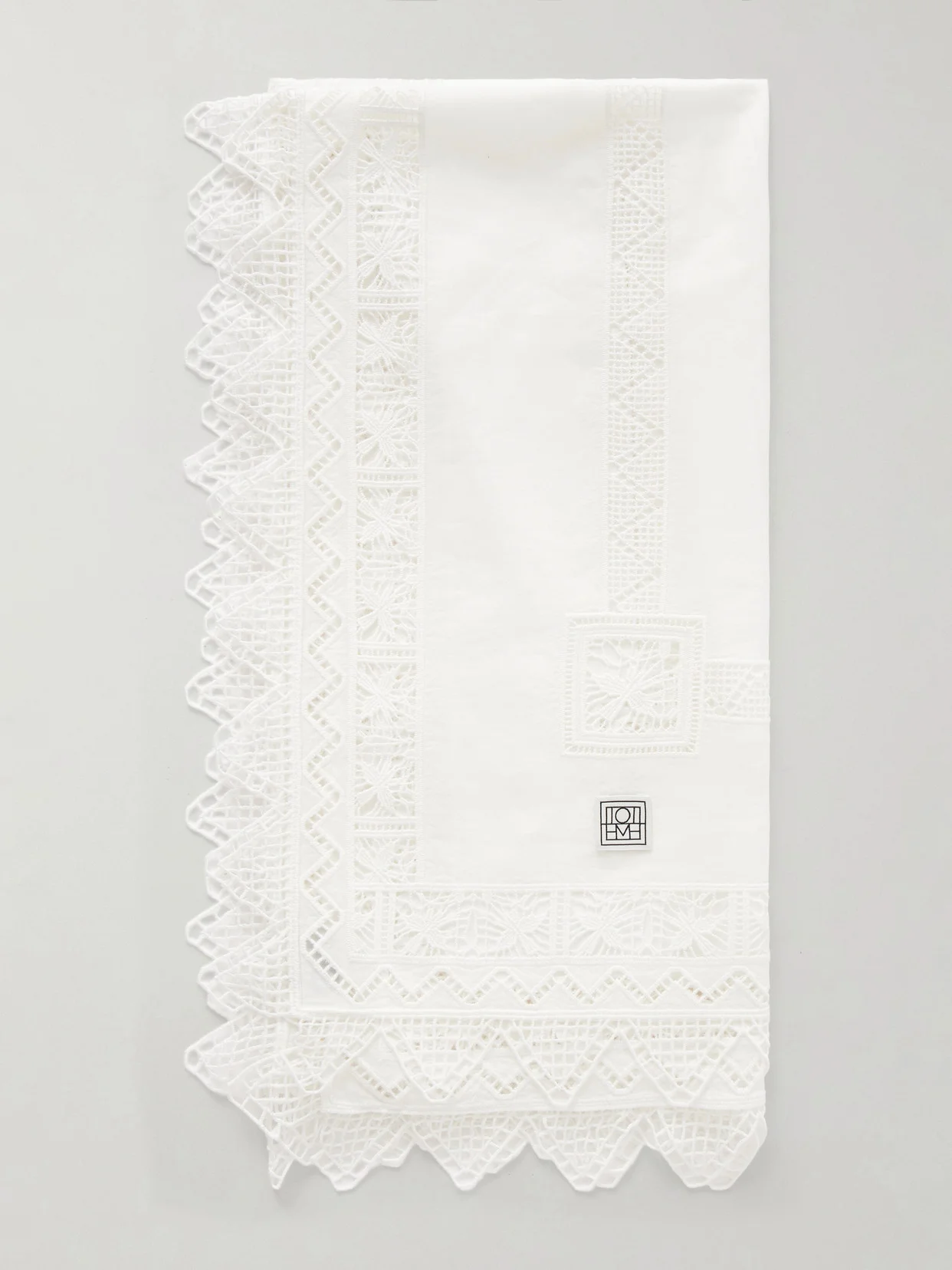 Lace-trimmed Cotton-voile Scarf - 1