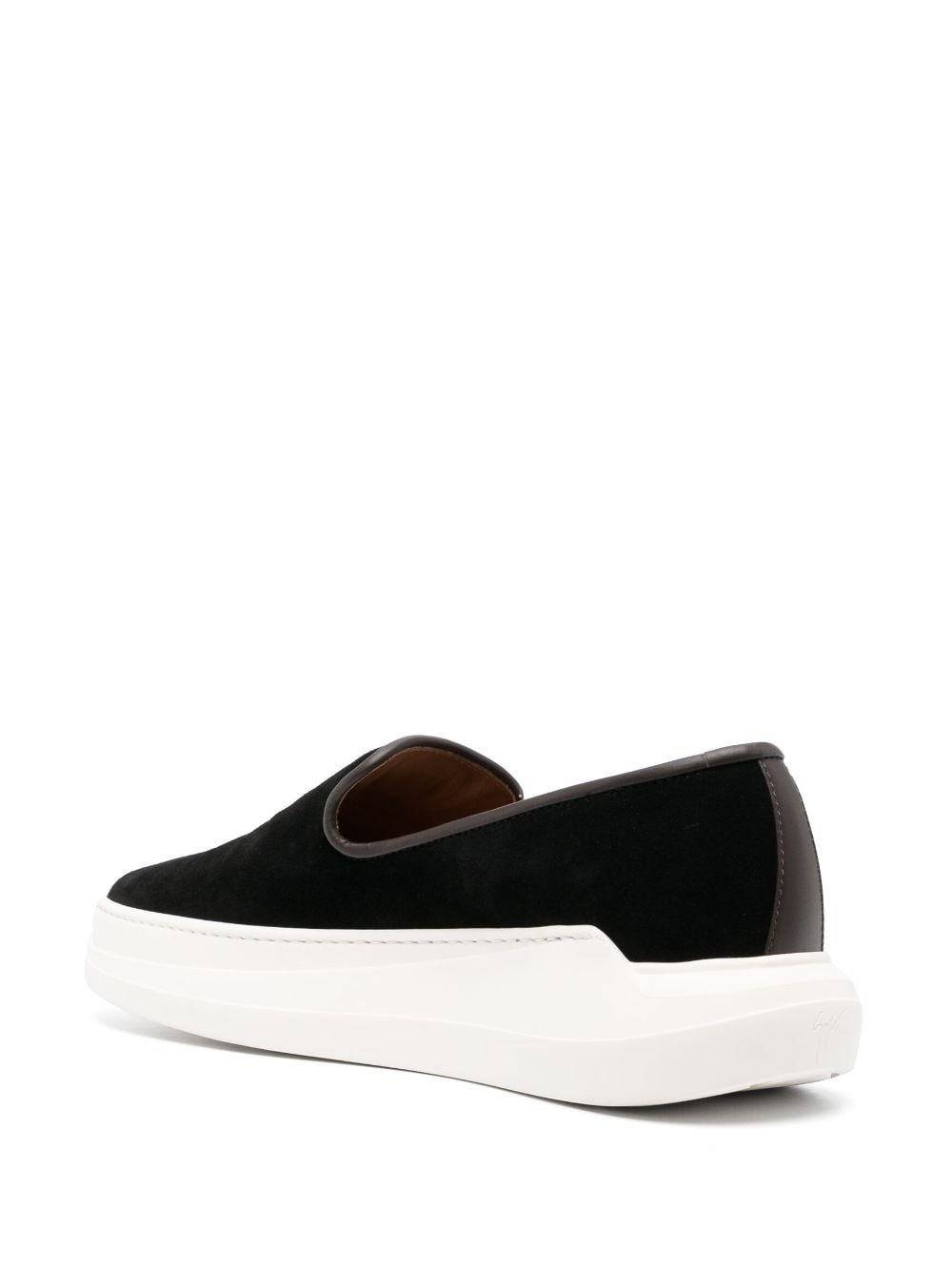 embossed-logo suede loafers - 3