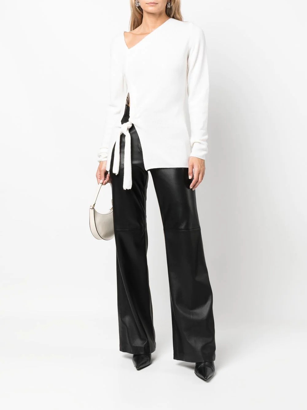 cut-out detail asymmetric-neck jumper - 2
