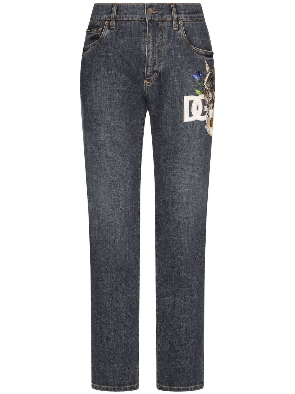 logo-print straight-leg jeans - 1