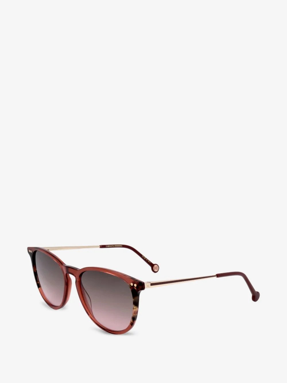 tortoiseshell-effect round-frame sunglasses - 1