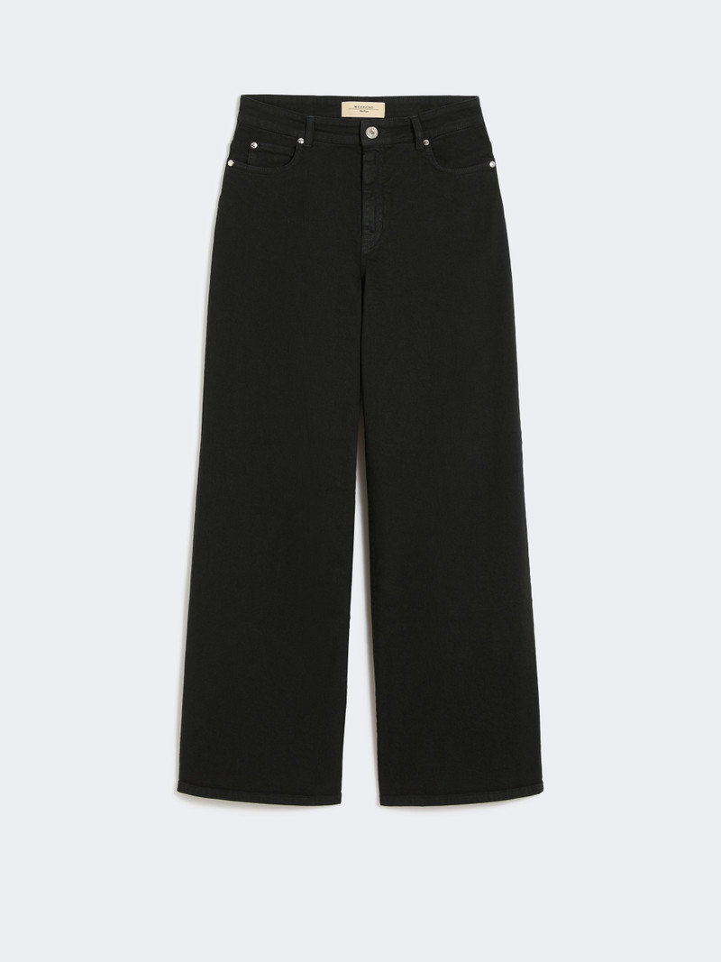 MEDINA Cotton drill wide-leg trousers - BLACK 1