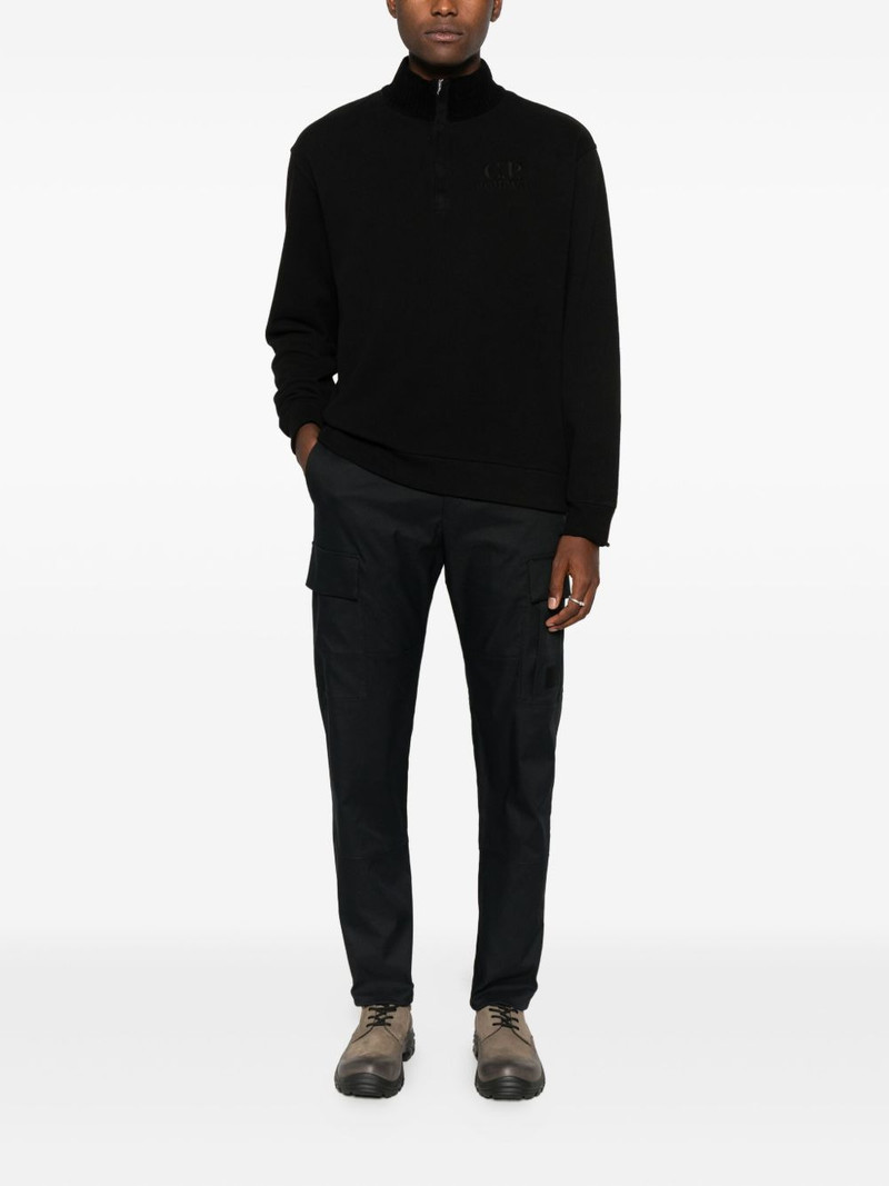 C.P. Company logo-embroidered half-zip sweatshirt outlook