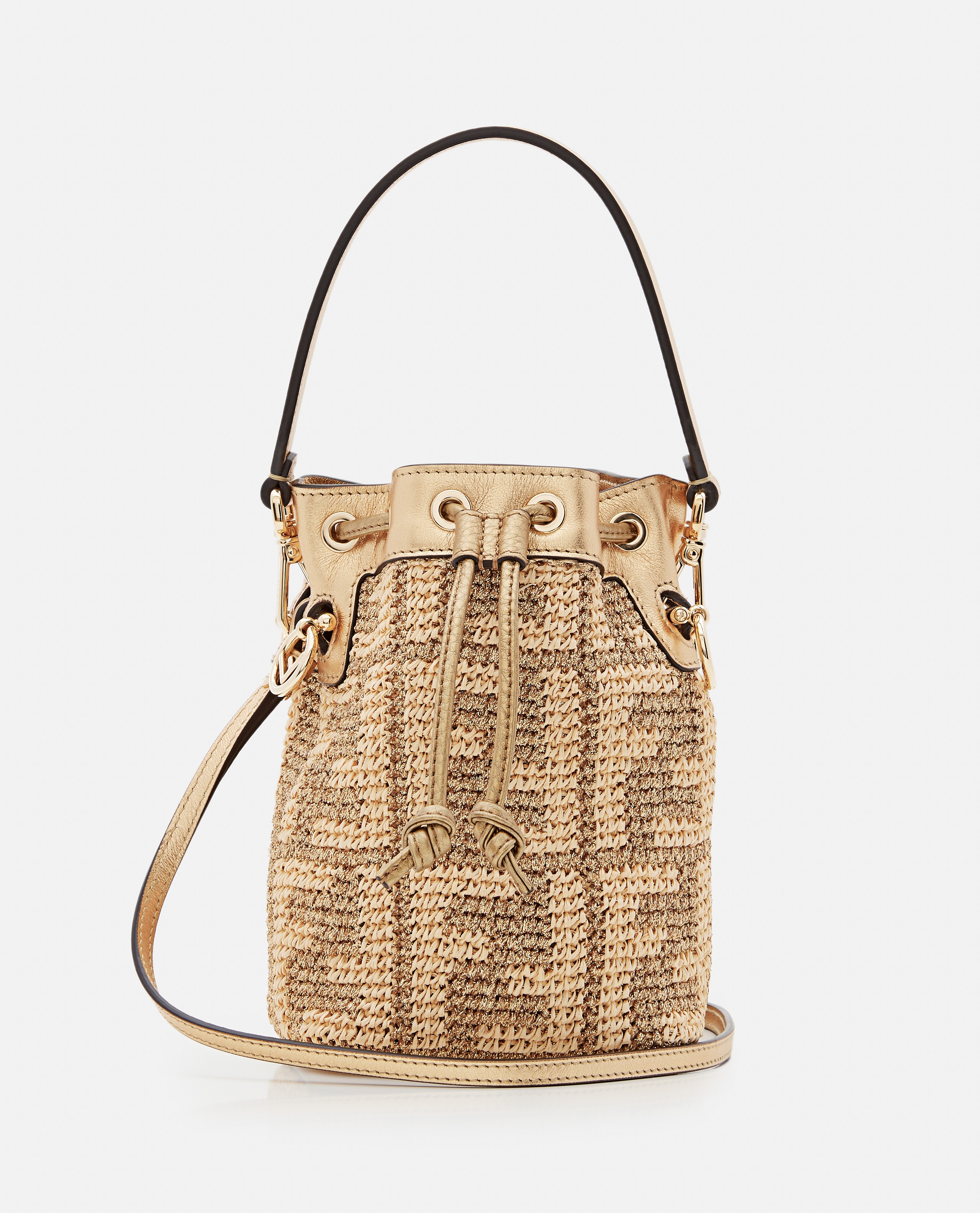 MINI MON TRESOR RAFFIA CROCHET BUCKET BAG - 1