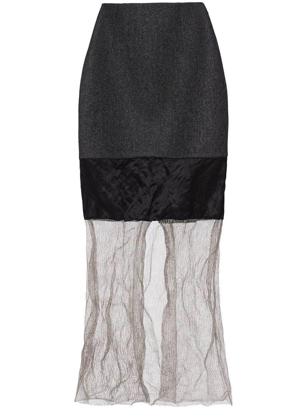 wool mesh midi skirt - 1