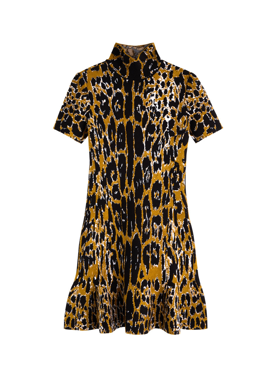 Alaïa Leopard Knitted Mini Dress - 1