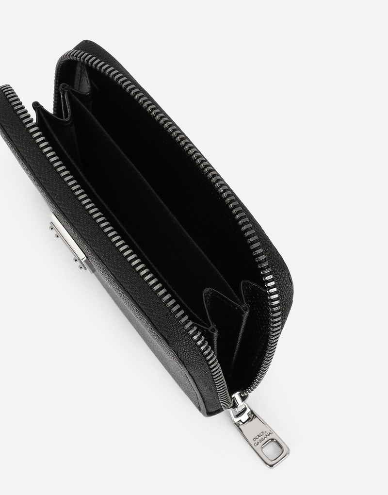 Dolce & Gabbana Small calfskin zip-around wallet with logo tag outlook